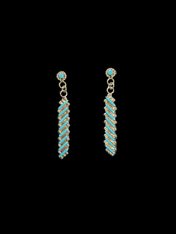 Turquoise Needlepoint Earrings