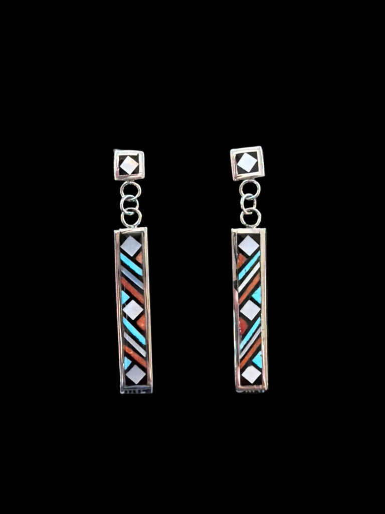 Inlayed Dangle Earrings