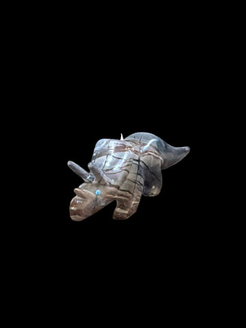 Injured Picasso Marble Triceratops Fetish-Carving