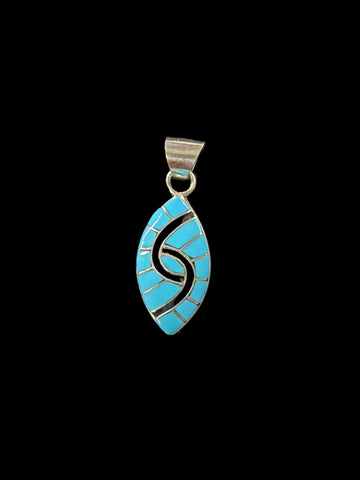 Hummingbird Style Marquis Turquoise Pendant