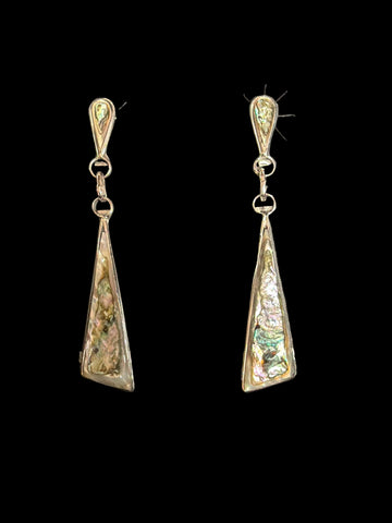 Abalone Triangular Dangle Earrings
