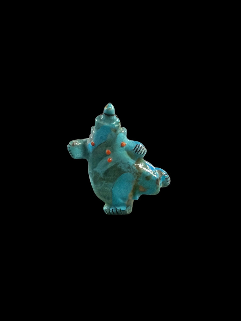 Turquoise Dancing Bear Fetish-Carving