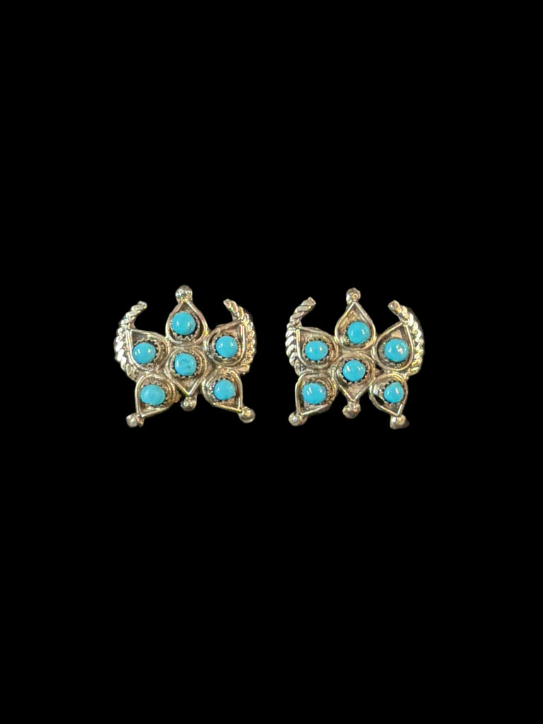 Turquoise Post Petit-Point Earrings