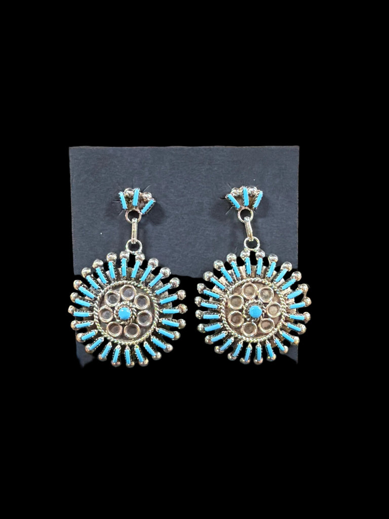 Turquoise Needlepoint Earrings