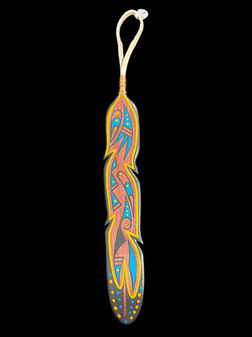 Painted Wooden Feather