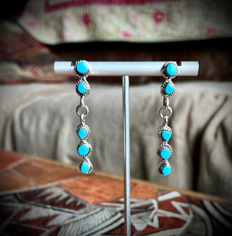 Post dangle turquoise earrings
