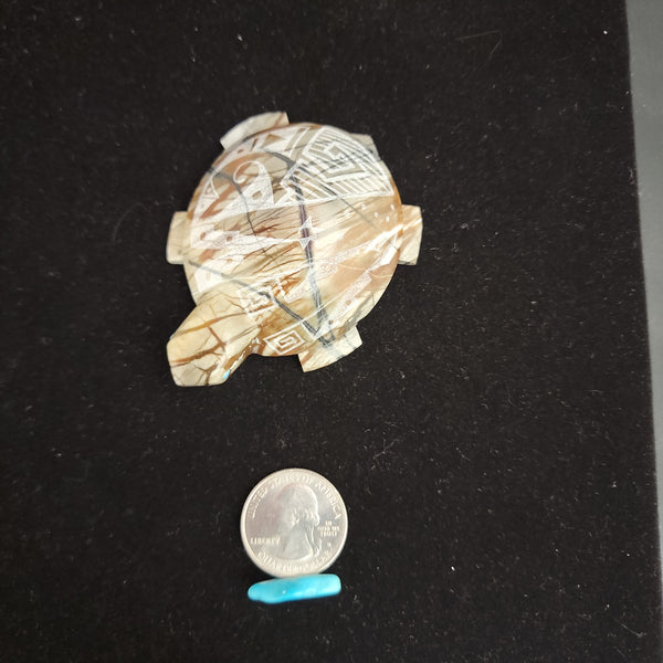 Picasso marble turtle fetish carving