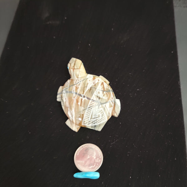 Picasso marble turtle fetish carving