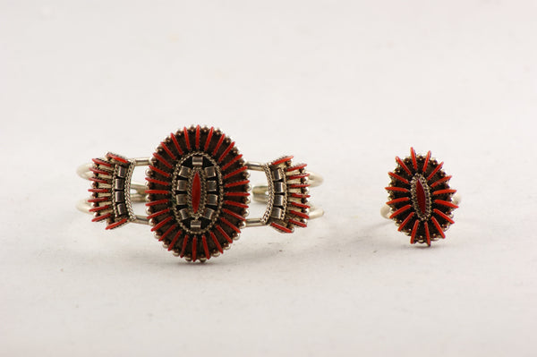 Zuni red coral Braceletsilver - ブレスレット