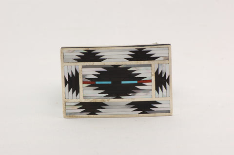 Zuni Inlay Buckle by Pat & Charlotte Dishta - Turquoise Village