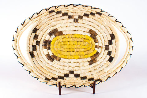 Handwoven Tohono O'odham Basket With Handles - Turquoise Village