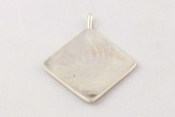 Hopi Overlay Sterling Silver Bear Paw and Prayer Feather Pendant by Ben Mansfield - Turquoise Village - 2