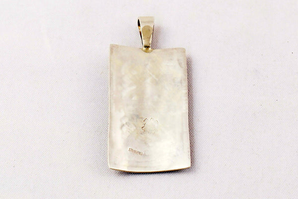 Hopi Overlay Sterling Silver Sunface Pendant by Clement Honie