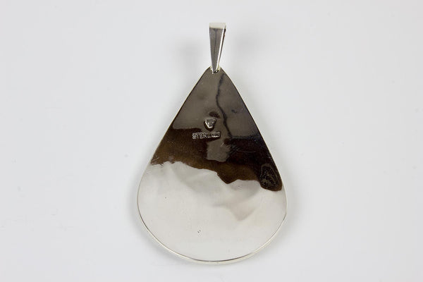Hopi Sterling Silver Overlay Kokopelli and Sunface Pendant by Floyd Lomakuyvaya - Turquoise Village - 2
