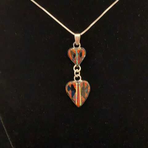 Inlay heart pendant