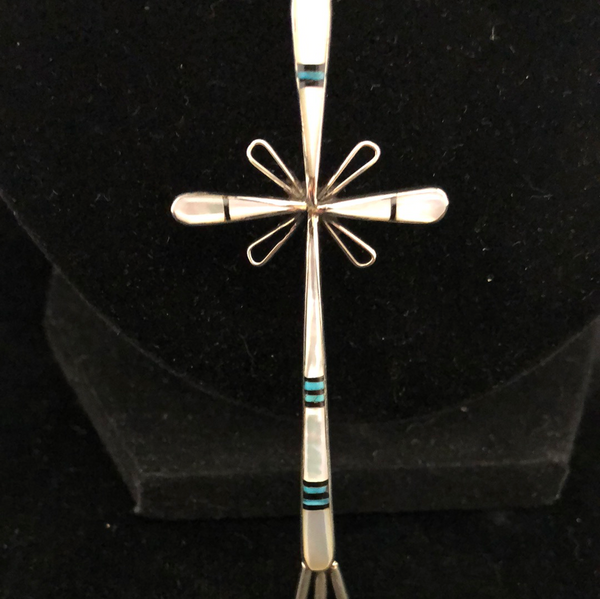 Zuni inlay cross pendant