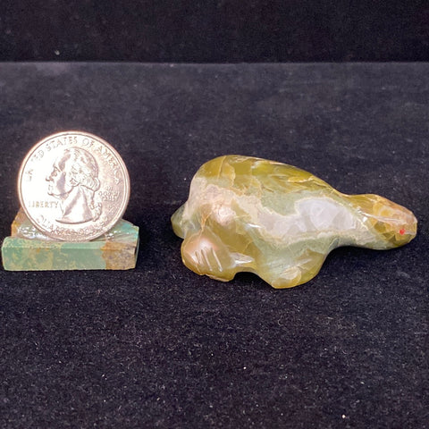 Green Calcite Sea Turtle Fetish Carving