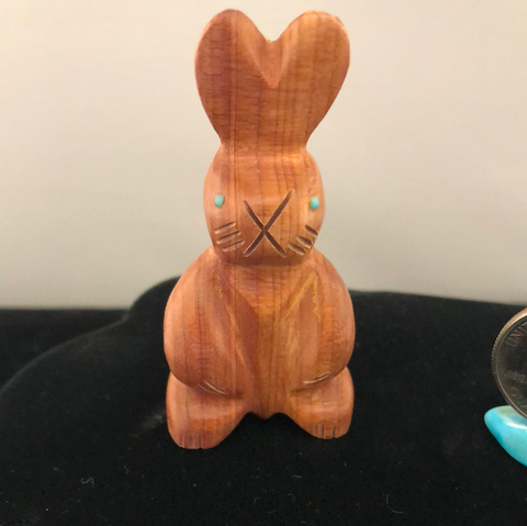 Cedarwood bunny carving