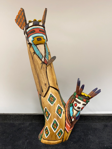 Father and mother Apache kachina carving