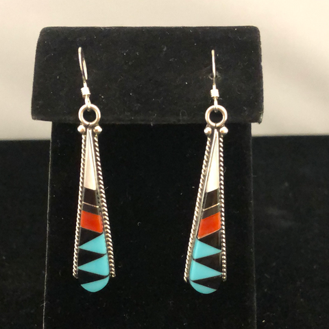 Multi-colored dangle earrings by Cleo Kallestewa