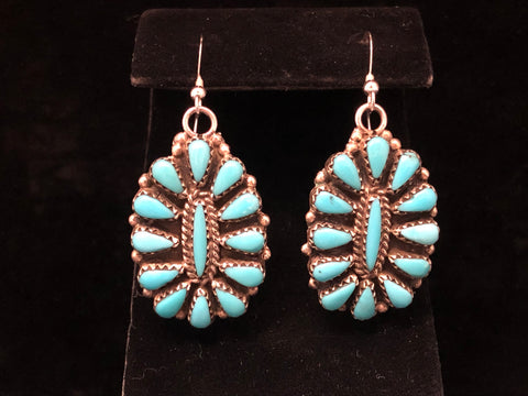 Turquoise cluster dangle earrings