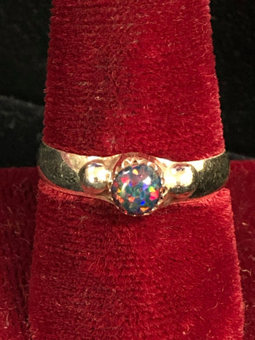 Black opal ring