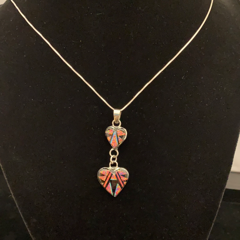 Inlay heart pendant