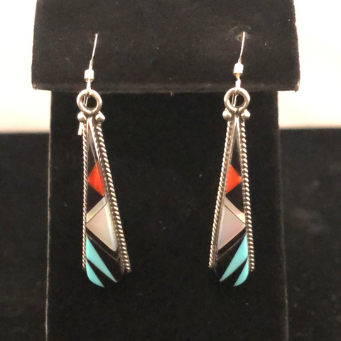 Multi-colored dangle earrings by Cleo Kallestewa