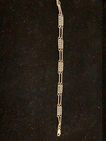 Zuni snake eyes link bracelet - 2 rows