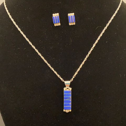 Lapis earring and necklace set