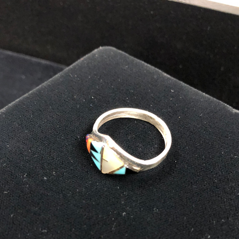 Multicolored inlay ring by Clinton Malani