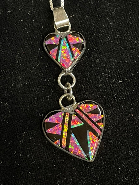 Inlay heart pendant