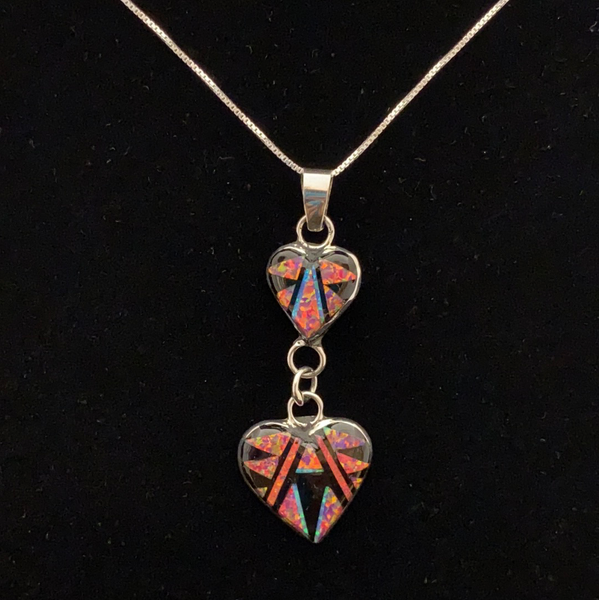 Inlay heart pendant