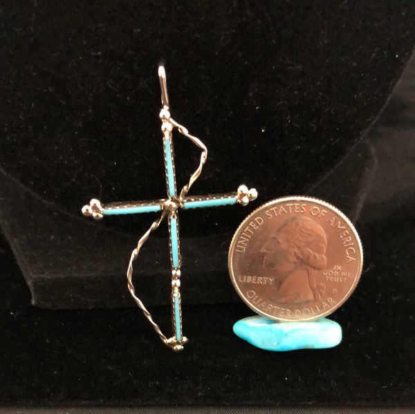 Needlepoint cross pendant
