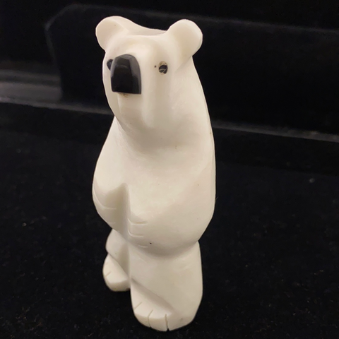 Polar bear fetish carving