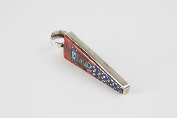 Navajo Micro Inlay Rainbow Man Yei Pendant by Carl & Irene Clark - Turquoise Village - 2