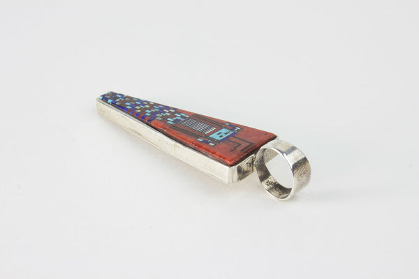 Navajo Micro Inlay Rainbow Man Yei Pendant by Carl & Irene Clark - Turquoise Village - 3