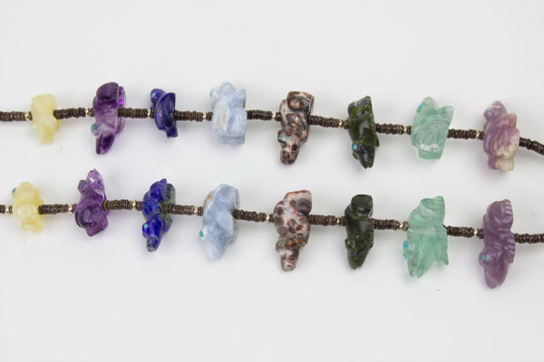 Zuni Multistone Frog Fetish Necklace by Debra Gasper - Turquoise Village - 3