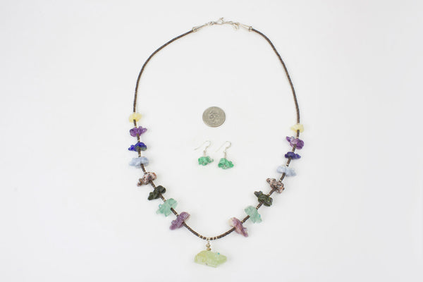Zuni Multistone Frog Fetish Necklace by Debra Gasper - Turquoise Village - 6