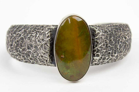 Navajo Green Turquoise Cuff Bracelet by Aarron Anderson - Turquoise Village - 1