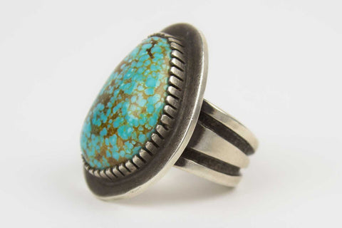 Navajo Turquoise Nugget Ring by Tommy Jackson - Turquoise Village - 1