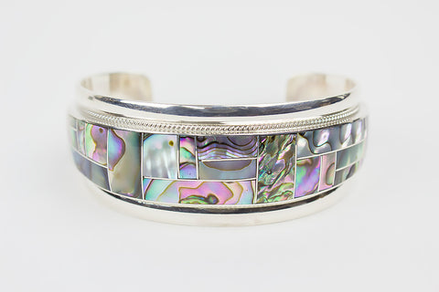 Zuni Channel Inlay Abalone Bracelet by Rickel & Glendora Booqua - Turquoise Village - 1