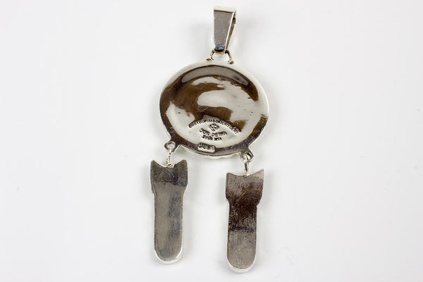Zuni Multistone Channel Inlay Sunface Pendant by Don Dewa - Turquoise Village - 2