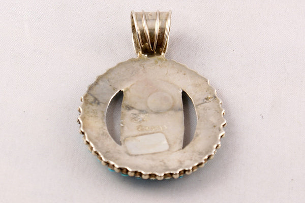 Zuni Petit Point Turquoise Pendant by Jennie Eustace - Turquoise Village - 2
