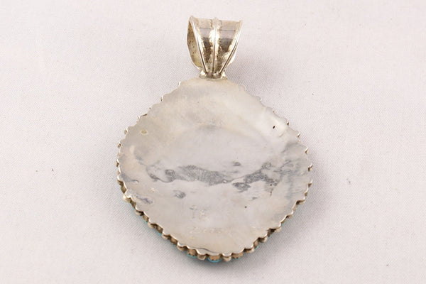 Zuni Turquoise Clusterwork and Snake Eye Pendant by Jennie Eustace - Turquoise Village - 2