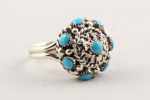 Zuni Turquoise Ring by Darlene Weebothee - Turquoise Village