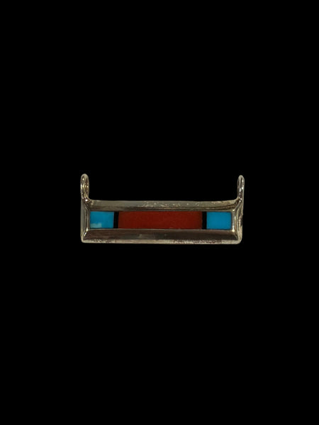 Coral and Turquoise Bar Pendant