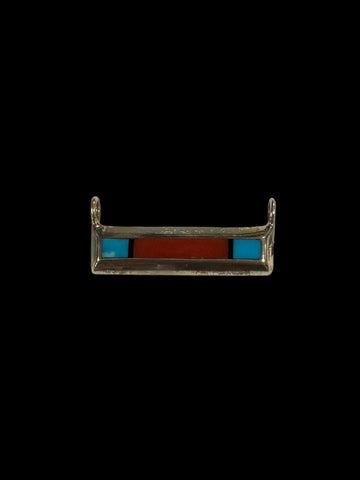 Coral and Turquoise Bar Pendant