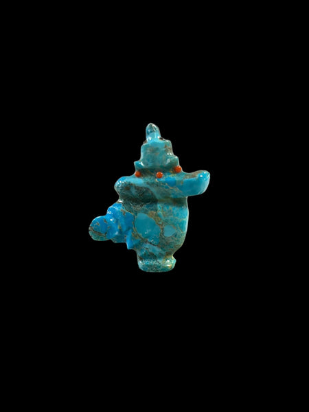 Turquoise Dancing Bear Fetish-Carving