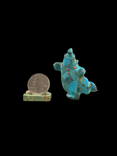 Turquoise Dancing Bear Fetish-Carving